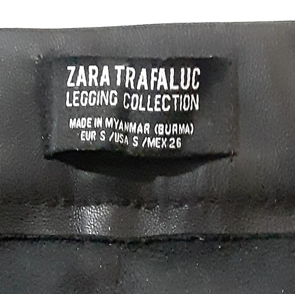 ZARA Faux Leather Zip Slit Leggings NWOT - Picture 9 of 16